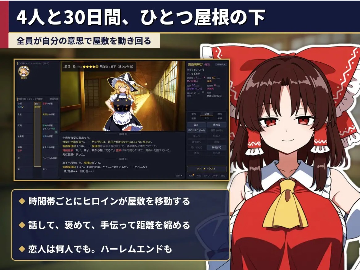 【AI/SLG/汉化】无耻幻想乡合租v1.04 汉化版【更新/210M】