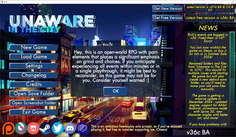 【2D/SLG/中文/动态】Unaware in The City V47B steam官中版 【更新/420M】-乌龟ACG游戏
